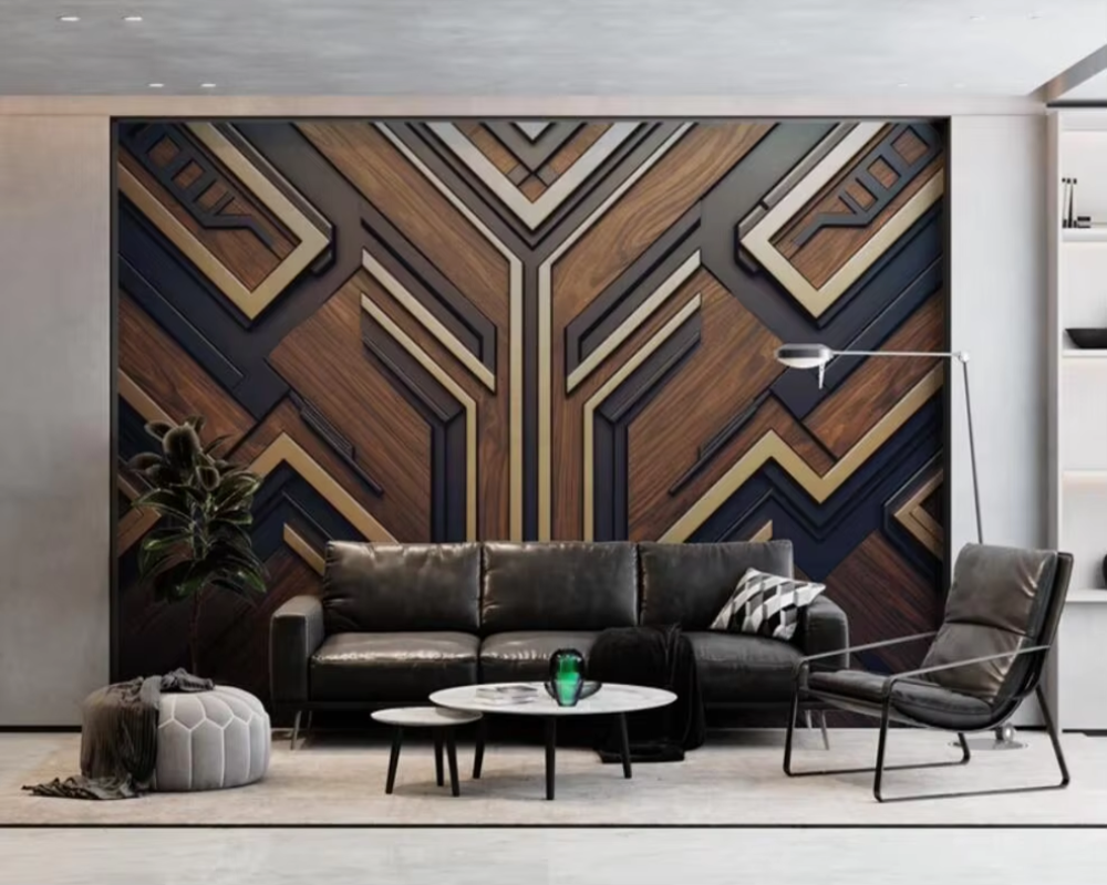 3D Wallpaper Modern Oak Designer Series I